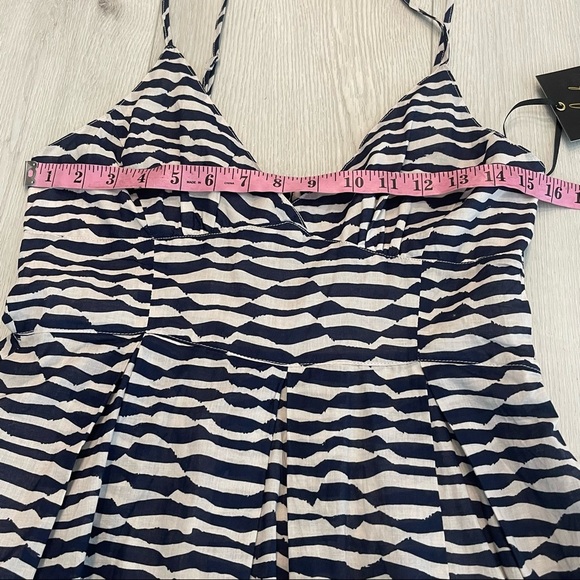 NWT JACK. Blue and White Striped V-Neck Spaghetti Strap Sundress Size M - Picture 3 of 11